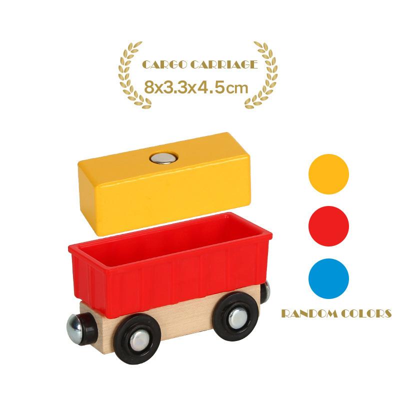 1PC Wooden Magnetic Train Car Locomotive Toy Wood Railway Car Truck Accessories Fit Biro Wooden Tracks Toys for Children Gifts