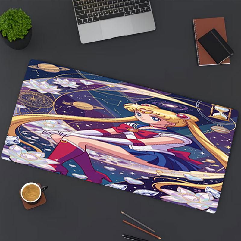 Sailor Moon Aufdruck Mauspads, für Tastaturpad Laptop PC Matte für Büro Heimgebrauch, Schreibtischdekoration, Perfektes Geburtstagsgeschenk für Gamer