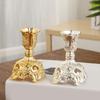 European Carving Tea Light Holders Practical Zinc Alloy Candlestick Holders For Decorative Display