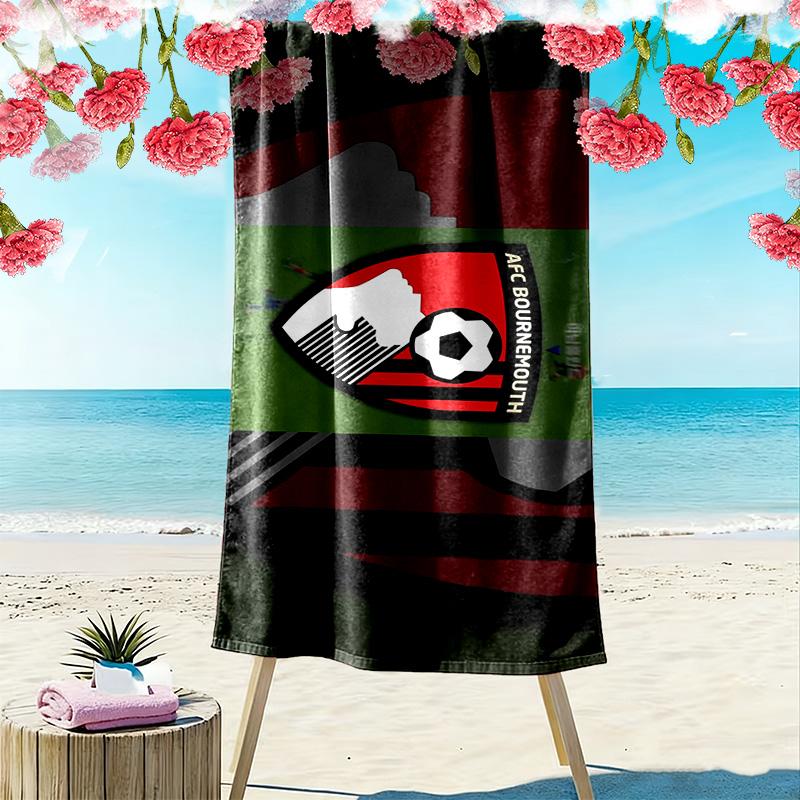 AFC Bournemouth Print Beach Towel, Large Soft Quick Dry Towel for Beach Camping Swimming