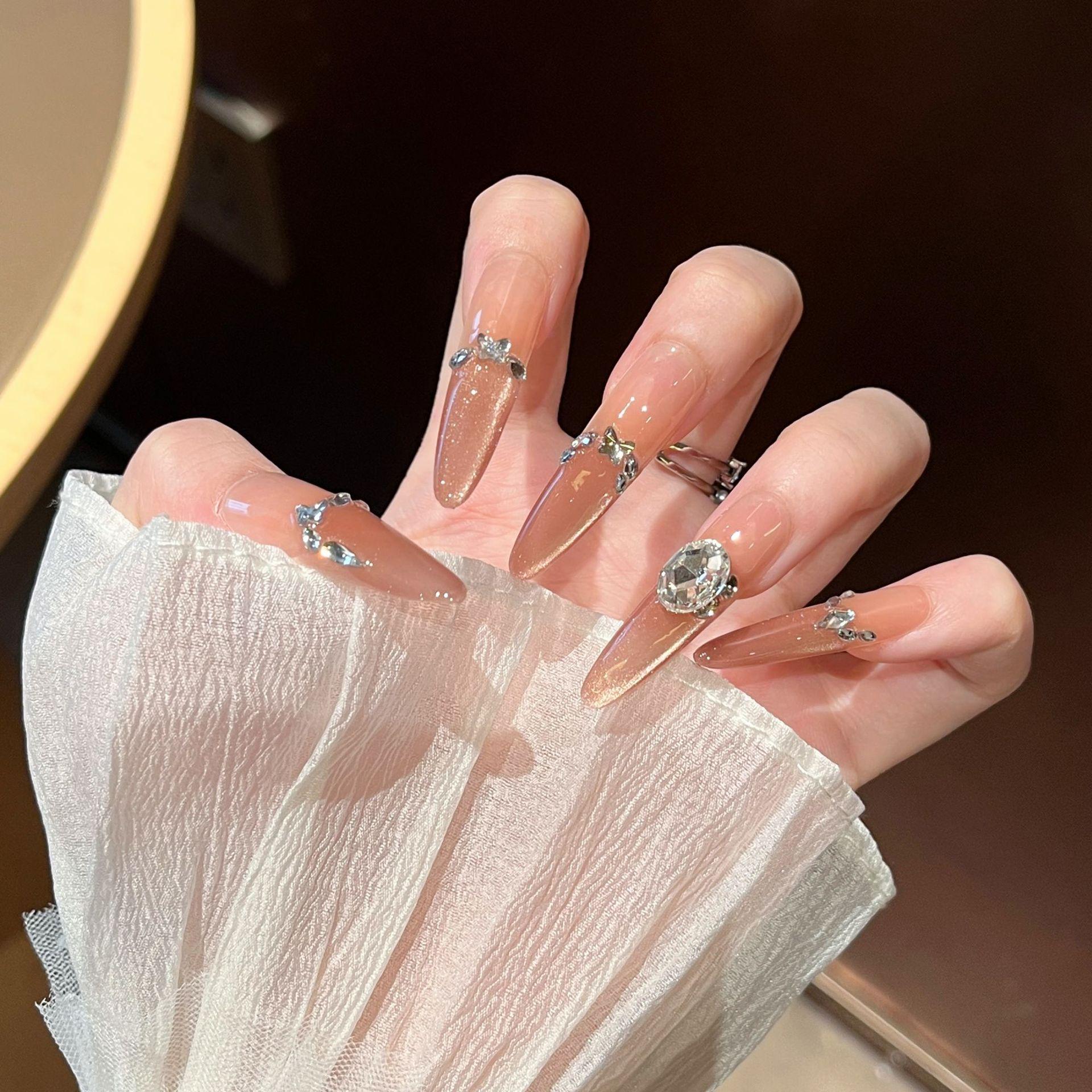 Autumn/Winter Handmade Dachshund Long Wearable Nail Art Tips 4.0 Bagged XS
