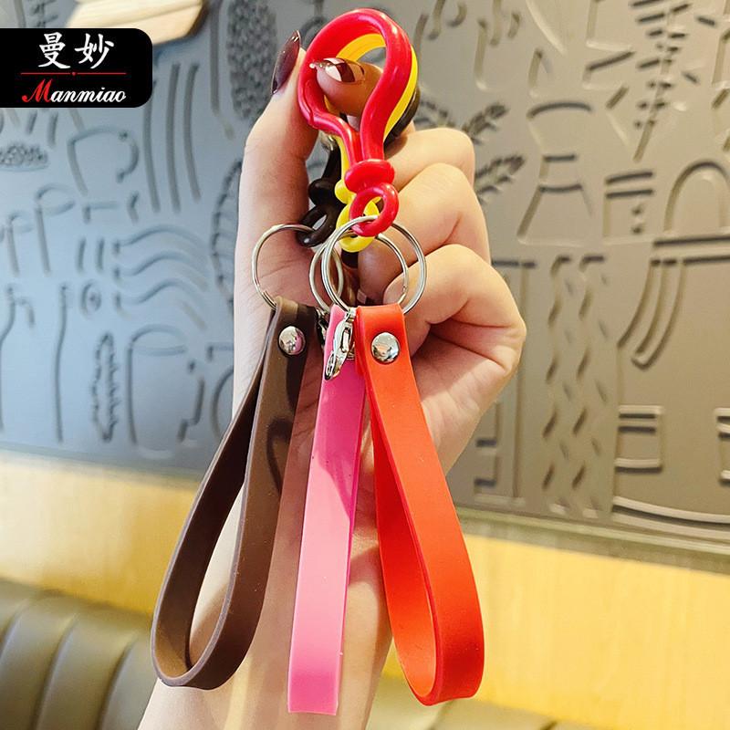 Color Candy Stylish Soft Pvc Keychain Unique Car Key Holder Party Favor Gift