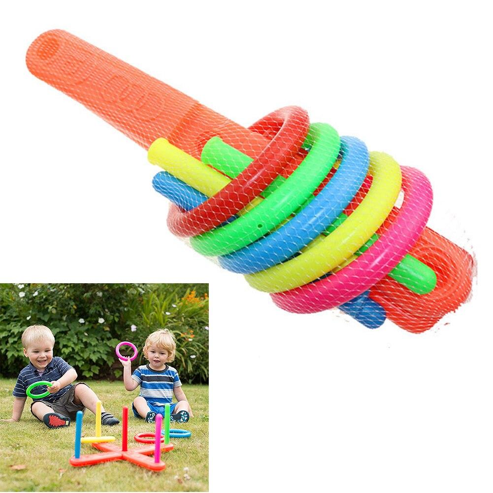 Throwing Ferrule Toys Parent Child Rainbow Rings Toys Cross Five Ring Ferrule Toy Sport Educational Toys for Children
