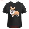 Welsh Corgi Wearing A Bow Collar Cotton T Shirt Ta044693 Vintage Washed Streetwear Stylish Graphic Homme Breathable