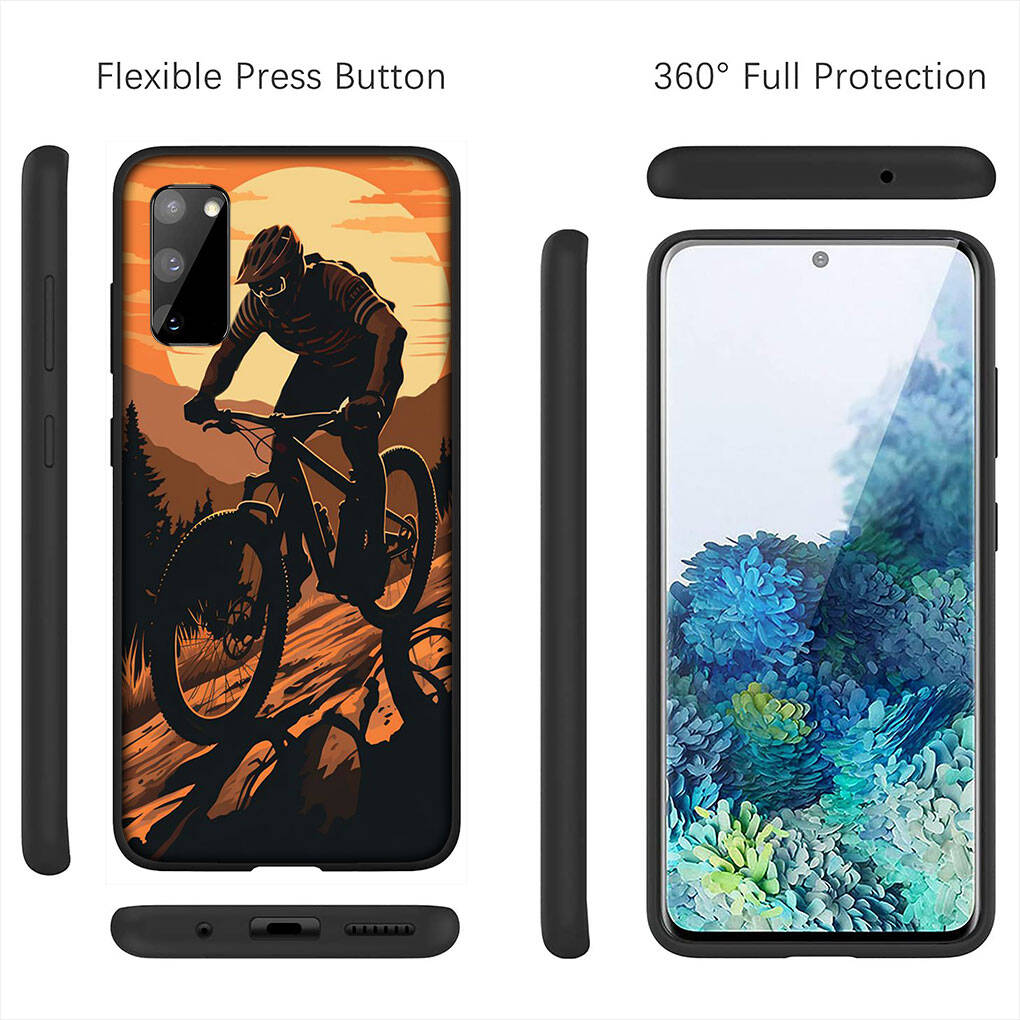 For Samsung Galaxy S25 S24 S23 iPhone 17 16 15 Xiaomi Redmi Note 14 13 12 11 Plus Pro Max XR A37 A57 Phone Case Mountain Bike Cycling Art OPPO Huawei