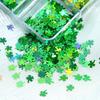 6 Grids Nail Art Sequins for DIY Manicure 3D Nail Decorations Glitter Flakes Summer Saint Patrick Green Nail Accessories
