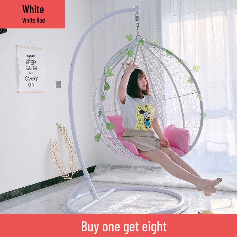 Double Wicker Hanging Basket Chair: Indoor/Outdoor Bird's Nest Swing Chair for Balcony & Leisure