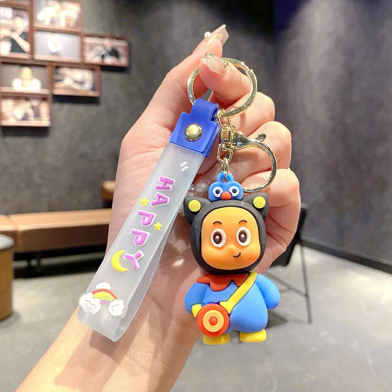 Cartoon Star Person Keychain Pendant, Cute Yellow Star Pendant, Backpack Key Ring, Couple Small Gift Jewelry. large