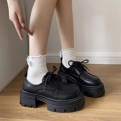 Chaussures Mode Femme 2025 Marque Lacets Talons Hauts Femme Mode Bout Rond Bureau et Carrière Grande Taille Meilleur Vendeur Talons Plateforme