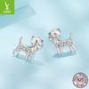 S925 Sterling Silver Golden Retriever Mini Stud Earrings, Exquisite And Cute Little Animal Dog Stud Earrings.
