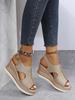 New Women's Roman Wedge Sandals with Peep Toe and Thick Sole