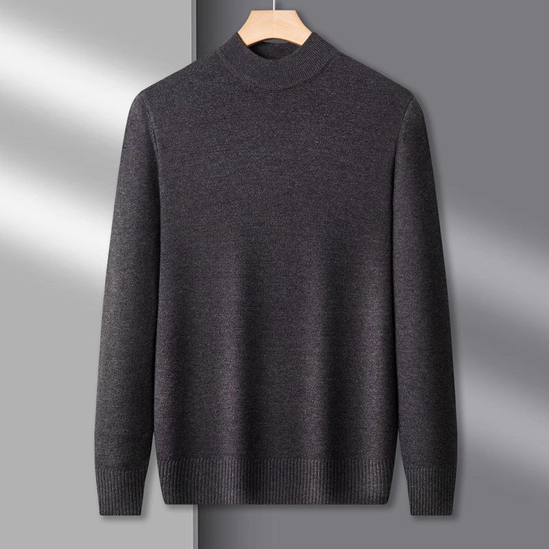 Men's Half-High Collar Thick Knit Sweater - Autumn/Winter Velvet Business Layer