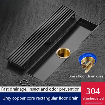 High Quality Bathroom Floor Drain 304 Stainless Steel Rectangular Drain Odor Prevention Shower Drainage Pipe
