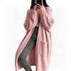 Women's casual corduroy long-sleeved long coat