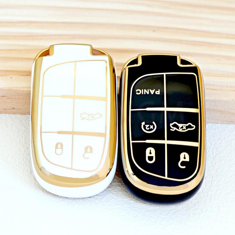 New TPU Car Remote Key Case Cover Shell, For Jeep Renegade Grand Cherokee Dodge Ram Charger 1500 Challenger Chrysler 300C Travel