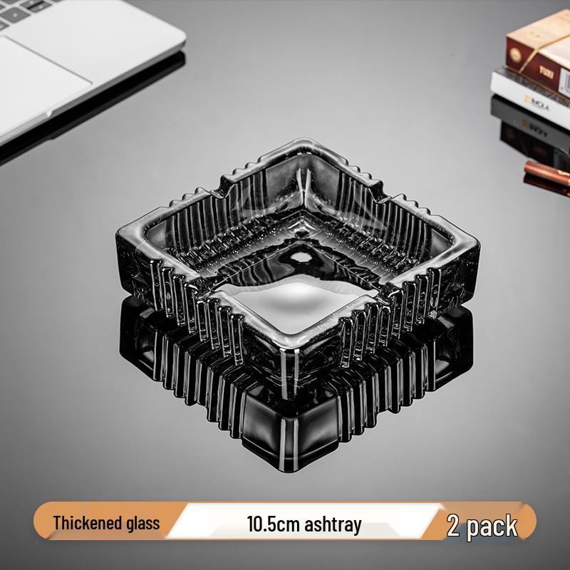 Crystal Glass Ashtray: Elegant, Fly-Repellent Design for Home or Office