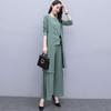 Spring and Autumn Suits, Women's Wide-leg Pants, Thin Temperament, Western Style, Royal Sister, Light Mature Style, Three-piece Suit