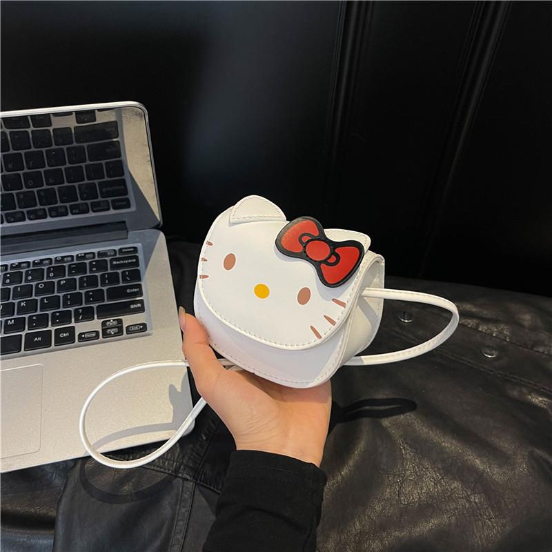 Hello Kitty Mini Bag for Girls Cute Cartoon Cat Shoulder Crossbody Bag Small Square Coin Purse KTB