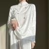 2024 Spring/Summer Women's Chinese Style Satin Jacquard Stand Collar Shirt