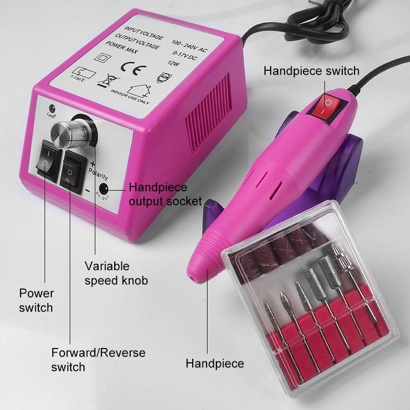 Professional Electric Manicure Machine Set Drill Accessory Nail File Bit Nail Art Sanding File Gel Cuticle Remover Ceramic Cutte