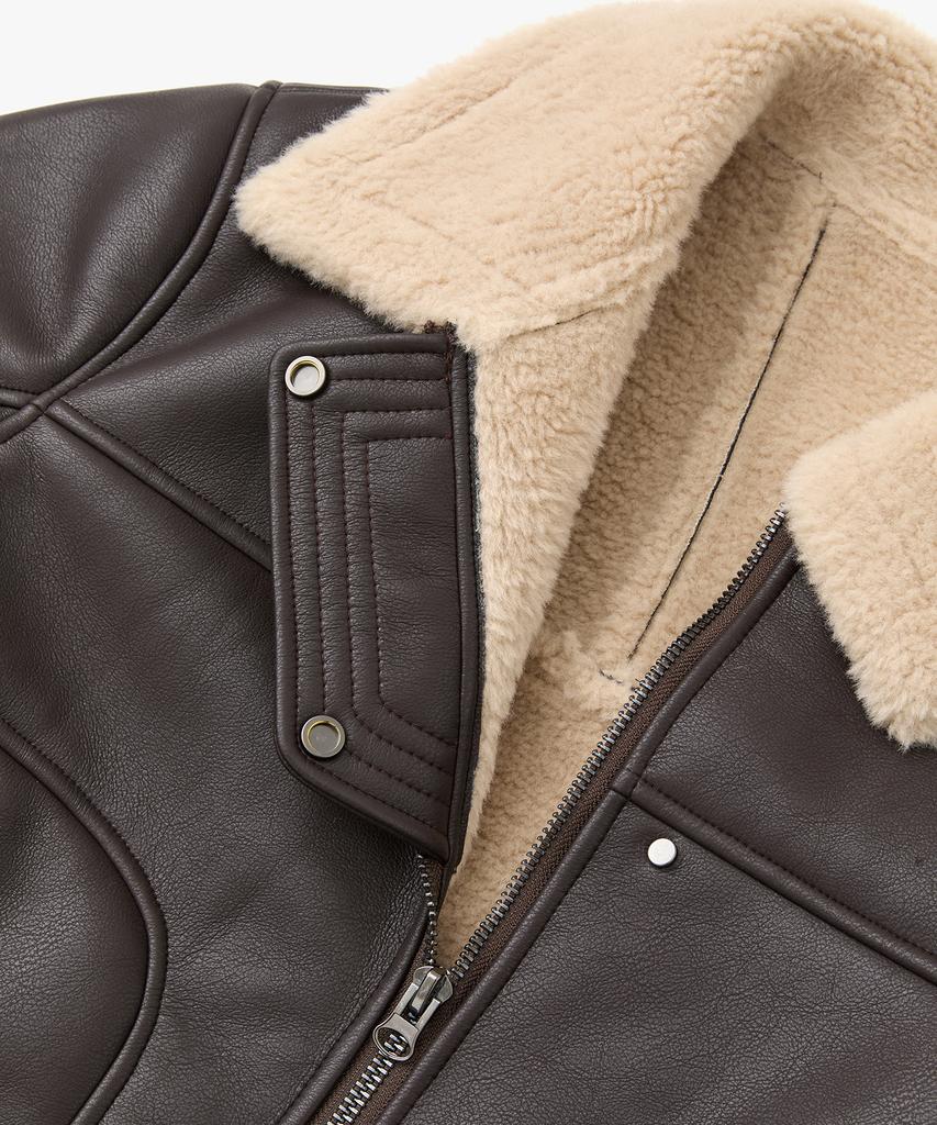 Cofwi Contour Warm Shearling Jacket Brown