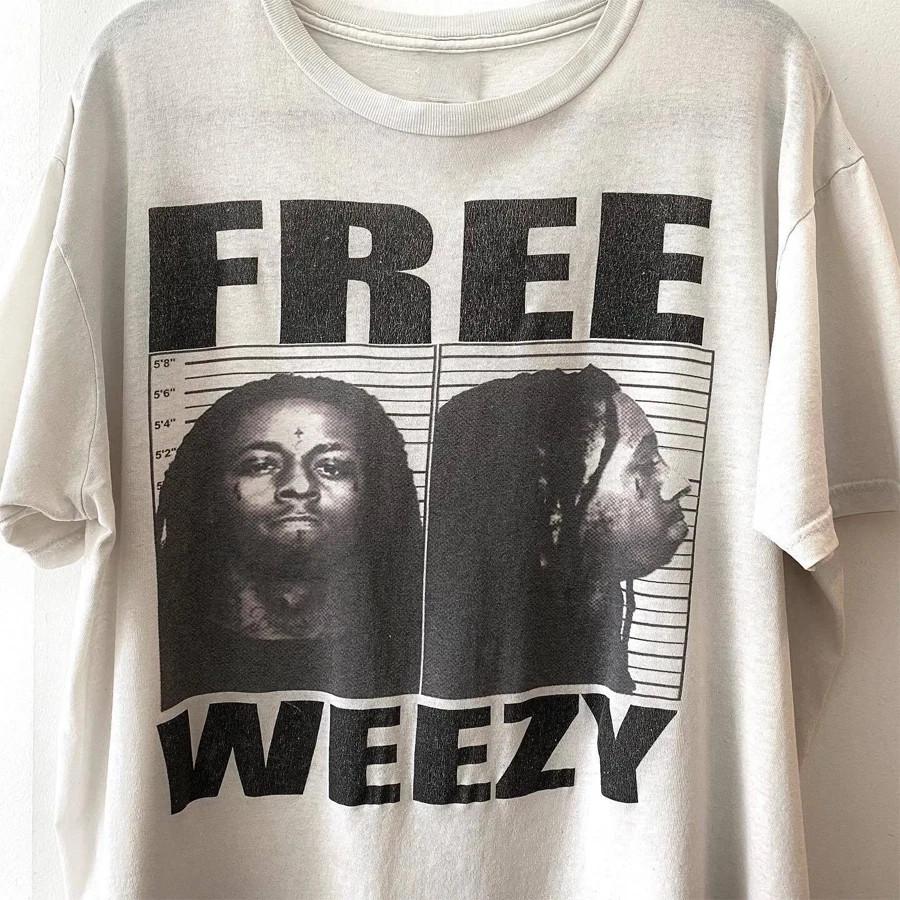 RETRO Free Weezy basic style 90s White T shirt Unisex tee REPRINT All Size S-4XL S