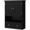 Bathroom Wall Cabinet, Vanity Unit, Doors, Shelf, 2 Drawers, 50.8 x 17.8 x 66 cm, Black