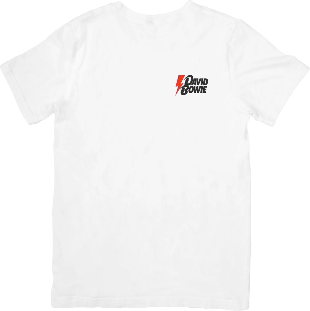 David Bowie Muzyka Pasująca dla Mężczyzn i Kobiet Koszulka z Bawełny Wysokiej Jakości Biała.