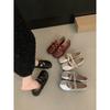 French Retro Inner Height Increase Cross Belt Mary Jane Shoes Women's 2025 New Shallow Mouth with Skirt Ballet Shoes