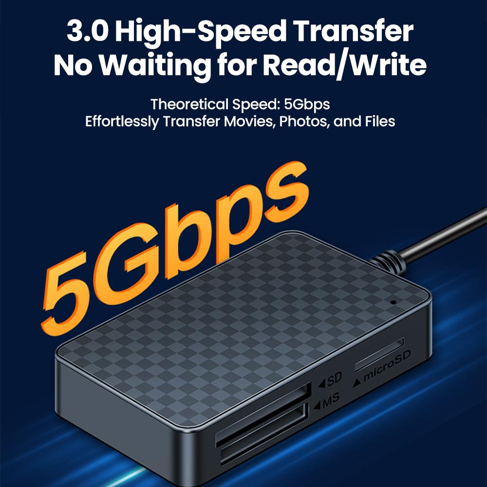 4-in-1 Multifunction Card Reader USB3.0 High Speed Smart Memory Card Reading for Memory Stick CF MS SD TF Card Reader