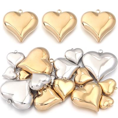 1 Stück 15-45mm Edelstahl Herz Charms für DIY Ohrringe Halskette Armband Anhänger Schmuckherstellung Zubehör