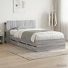Bed Frame with Storage Space Grey Sonoma 90 X 200 Cm Particleboard