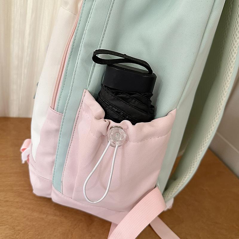 Contrast Color Campus Backpack Junior High School Student Schoolbag Women's Lightweight Large Capacity Backpack