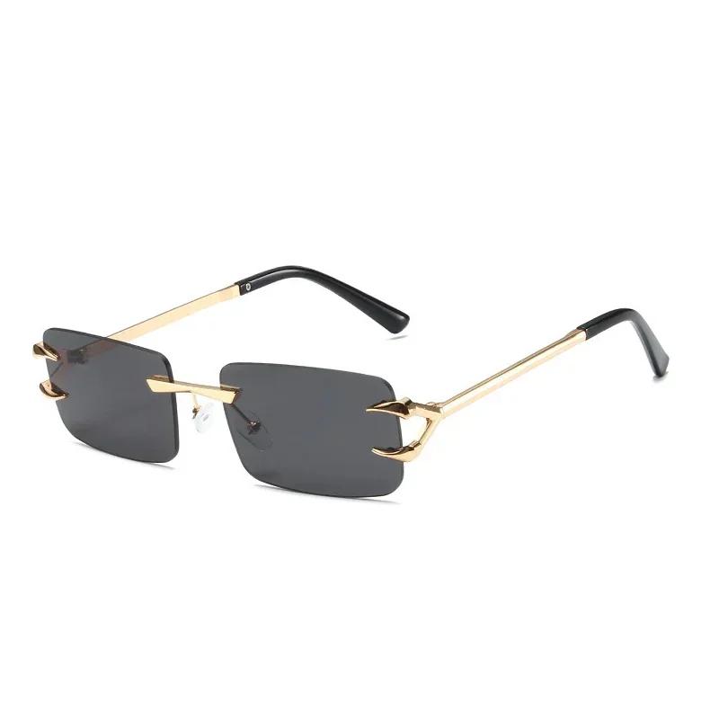 

Unisex New Retro Square Luxury Sunglasses Fashion Rimless Glasses Men S Outdoor Uv400 Driving Travel Essential Sunglasses As the picture