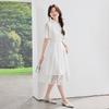 Improved lace white cheongsam women's new thin new Chinese certificate registration daily dress long dress