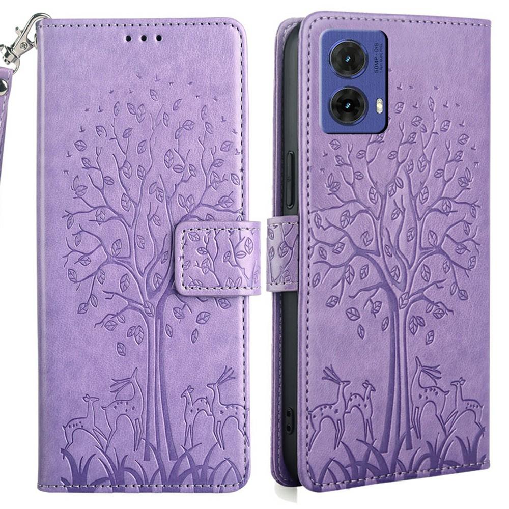 For Motorola Moto G85 5G/S50 Neo 5G Case PU Leather Wallet Phone Cover Tree Deer Imprinted