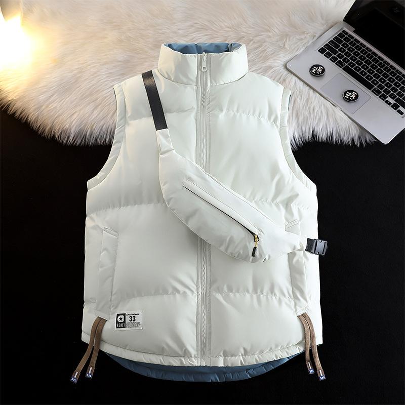 

Мужской двухсторонний жилет с воротником-стойкой, молодежный, утолщенный, для пары, на осень и зиму 5XL белый