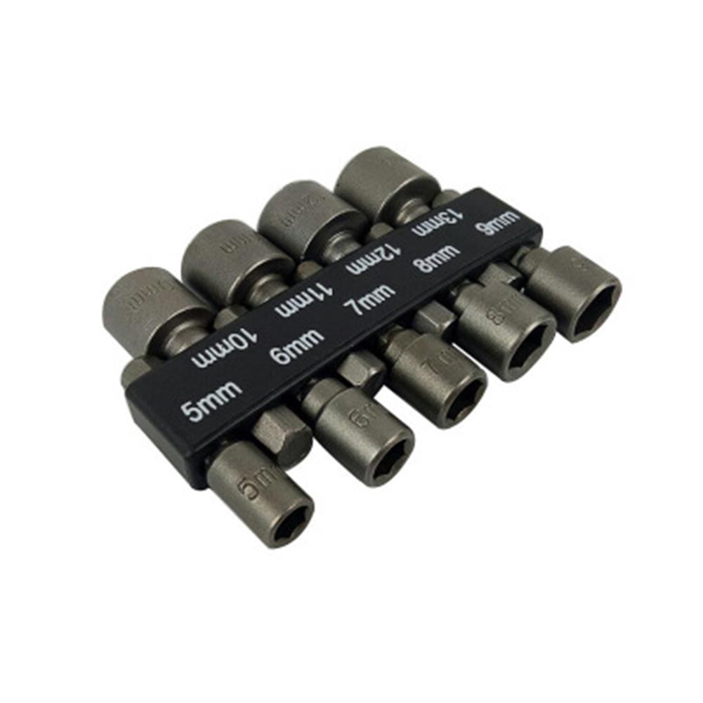 9 Stück 5mm-13mm Stahl Sechskant Nusskasten Aufsätze Nussfahrer Set Bohrer Adapter