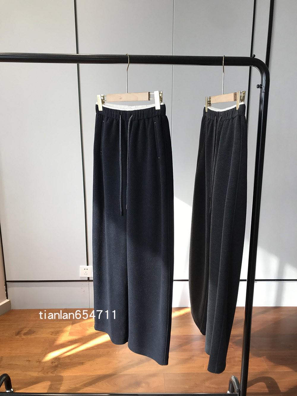 

Color-Block Waist Fleece-Lined Casual Pants - Thick, Comfortable, Straight-Fit Long Pants. Small