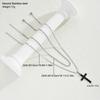 2pcs Stainless Steel Cross Pendant Necklace Set for Men Women Punk Minimalist Silver Color Necklace Chokers Hip Hop Jewelry Gift