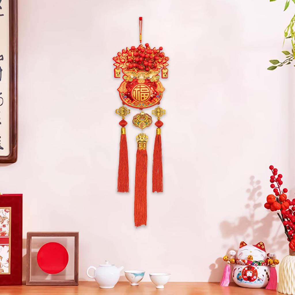 Chinese New Year Decorations 2026 Pendant With Tassels Decorative Festive Tree Ornaments For Living Room Hall Entryway Balcony