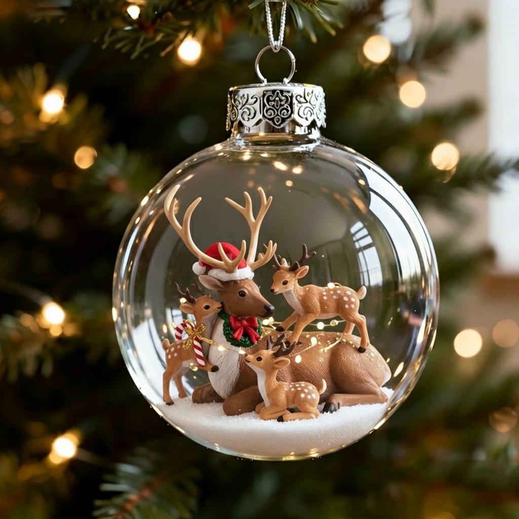 Acrylic Christmas Transparent Ball Ornament for Holiday Tree Decor