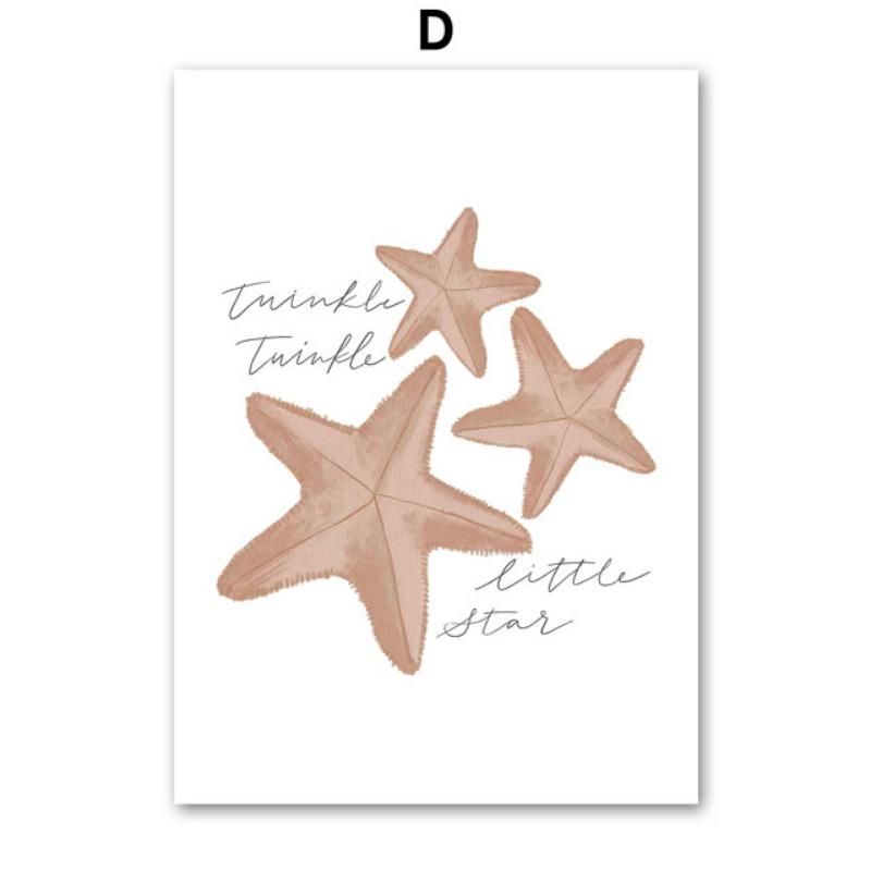 Whales Shark Starfish Shellfish Boat Anchor Wall Art Canvas Painting Nordic Posters And Prints Pictures For Baby Kids Room Decor
