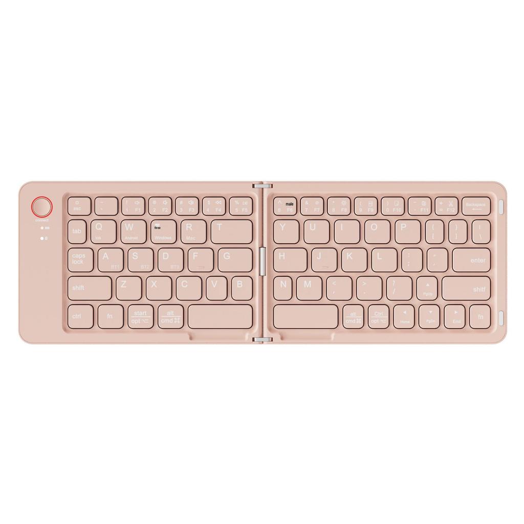 Macaron Color Foldable Bluetooth Keyboard with Phone Stand for Mobile and Tablet.