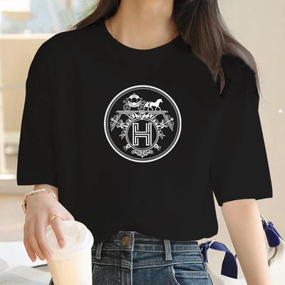 Luxe Merk Mode letter H Surrey Print T-shirt Dames Korte Mouw Karol T-shirt Trending Sirena Tees Streetwear