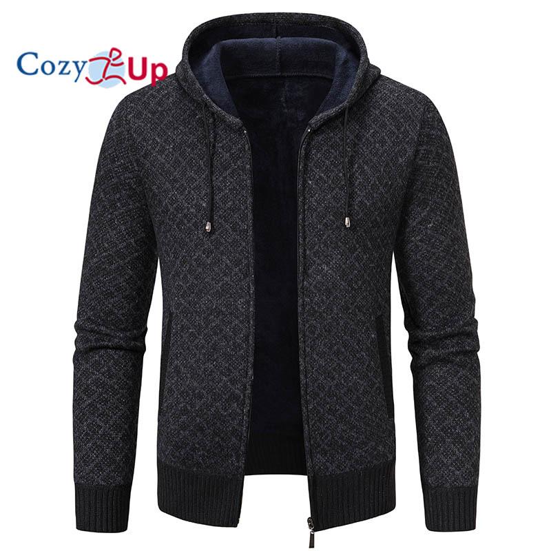 Cozy Up Cardigan Casual Subțire cu Glugă și Fermoar Complet pentru Bărbați Toamnă și Iarnă Simplu