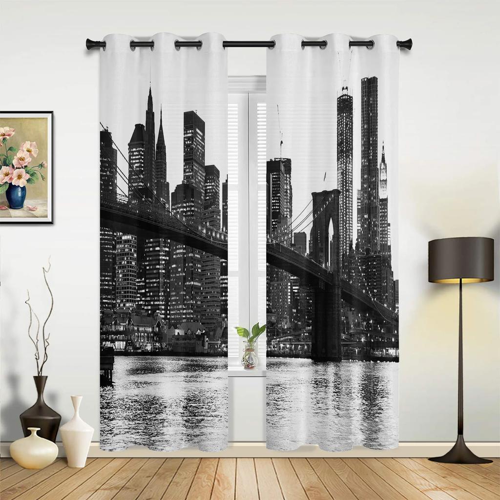 Halloween Architecture Horror Night Curtains Bedroom Living Room Drapes Kitchen Children Window Curtain Home Decor Made Of Polyester Great Treatment