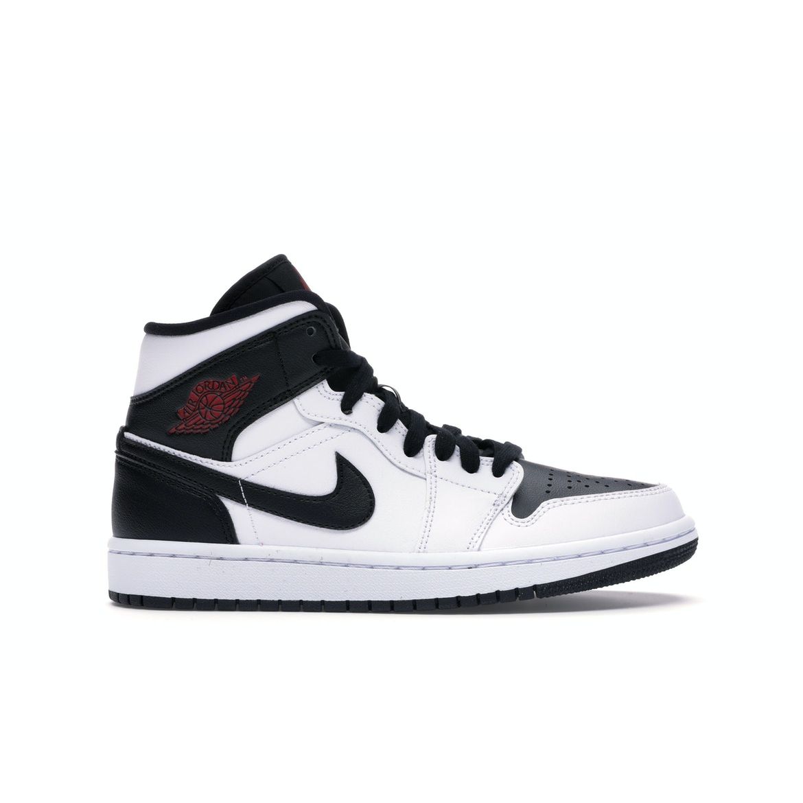 

Air Jordan 1 Mid White Black Женские кроссовки Gym-Red BQ6472-101