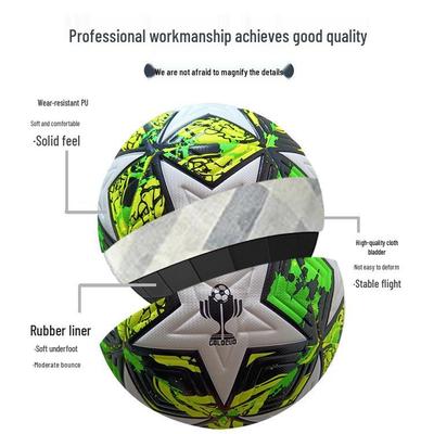Champions League Series Size 5 Wear-Resistant PU Soccer Ball for Adult Competition/Outdoor Sports