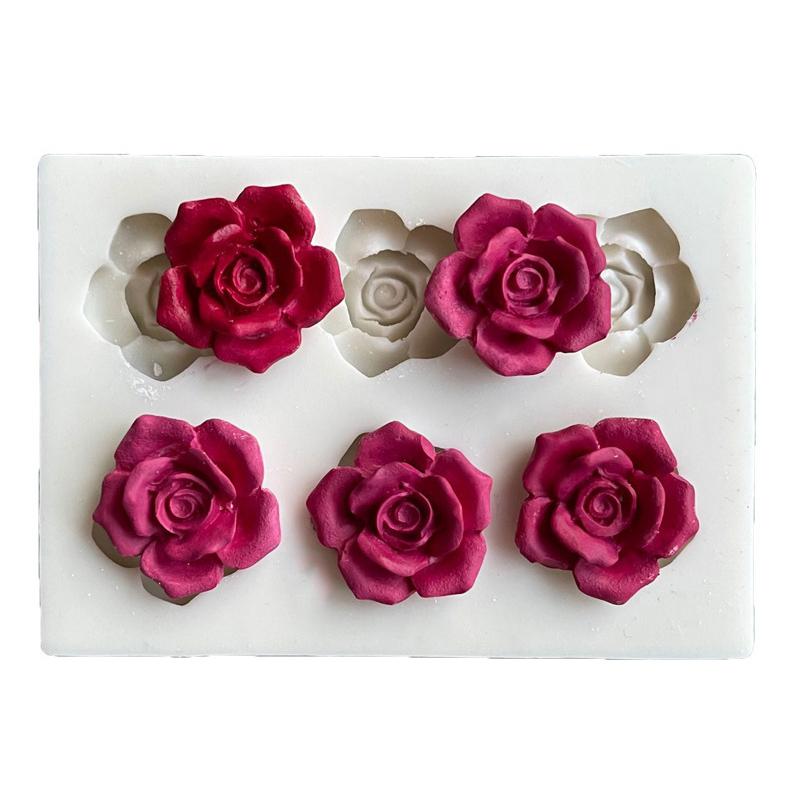 Mini Rose Camellia Daisy Flower Silicone Sugarcraft Mold Diy Clay Model Cake Decorating Tools Baking Accessories
